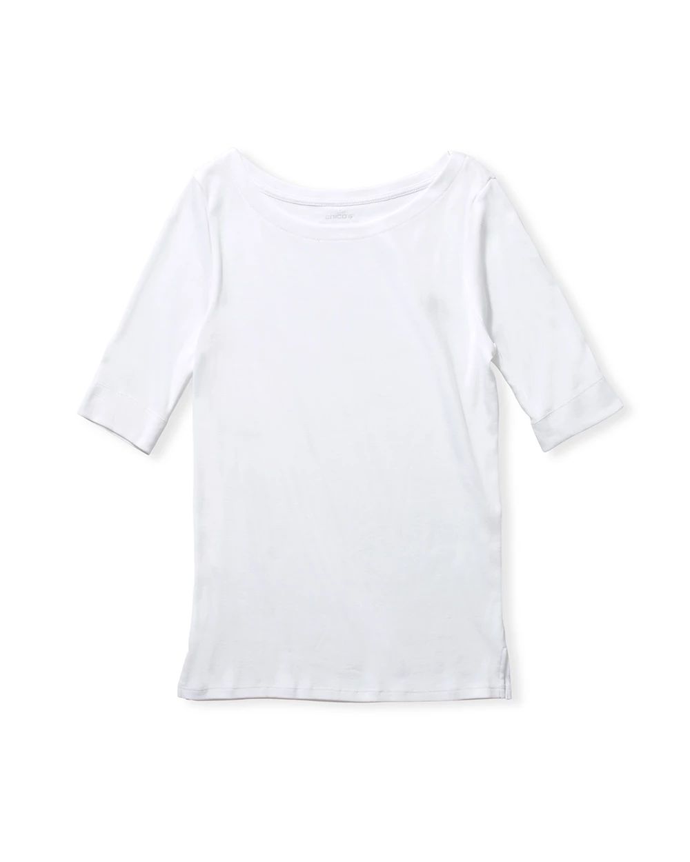 Pima Cotton Bateau-Neck Tee
