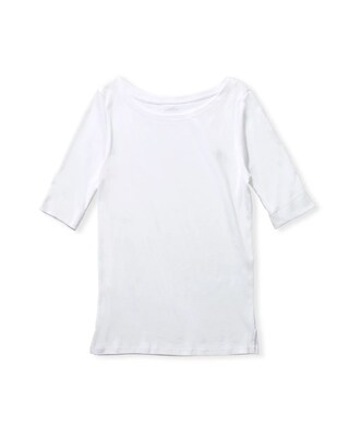 Pima Cotton Bateau-Neck Tee