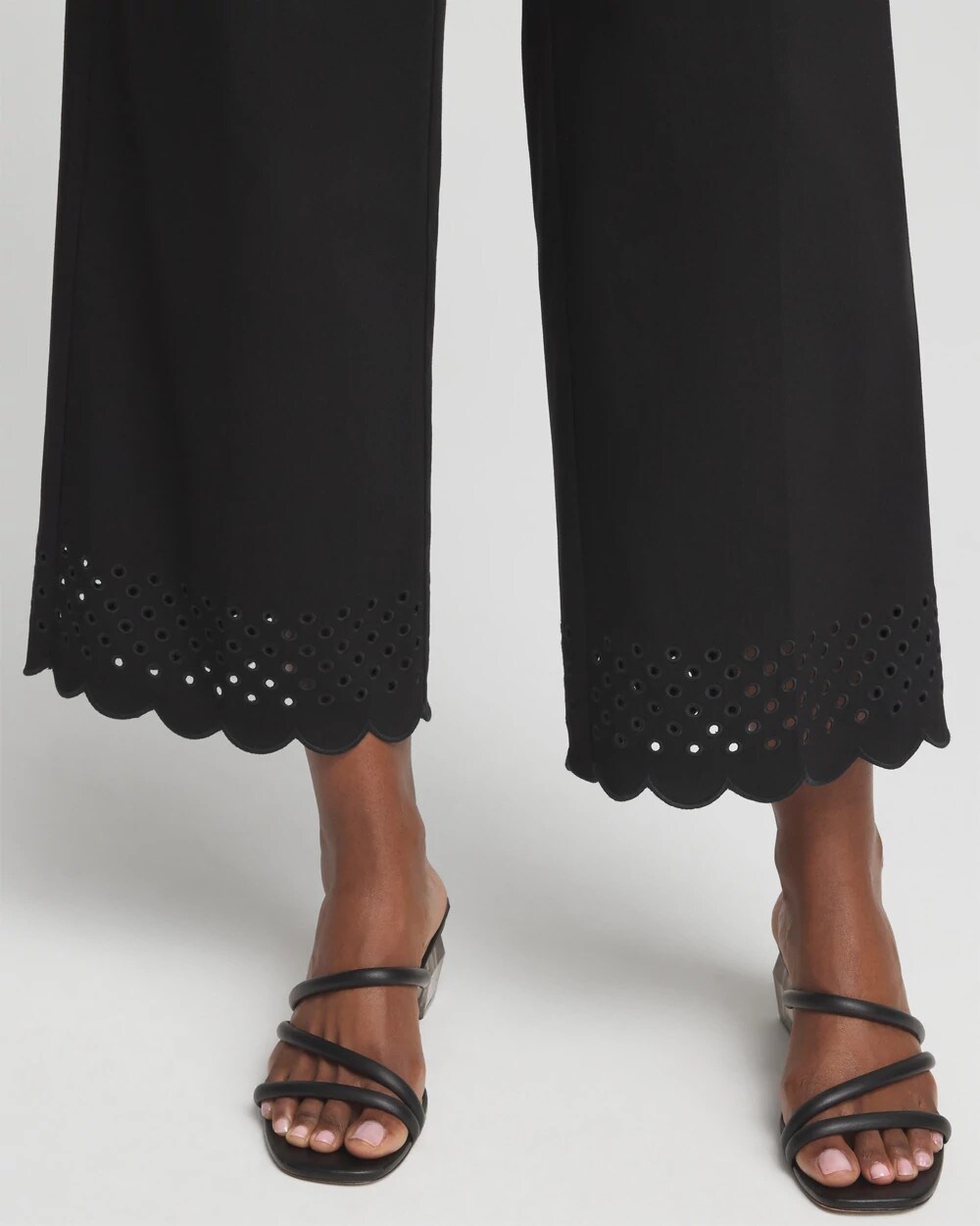 Brigitte Embroidered Wide Leg Cropped Pants