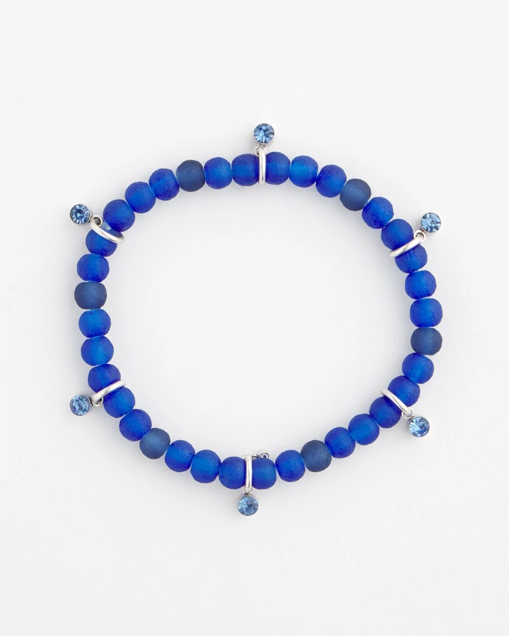 Sea Glass Motif Beaded Stretch Bracelet
