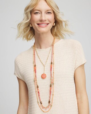 Convertible Beaded Pendant Necklace click to view larger image.