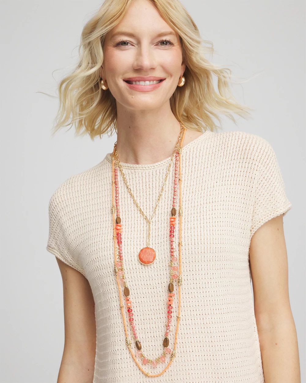 Convertible Beaded Pendant Necklace