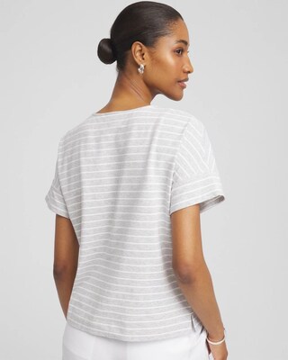 Zenergy® UPF Knit Metallic Striped Tee click to view larger image.