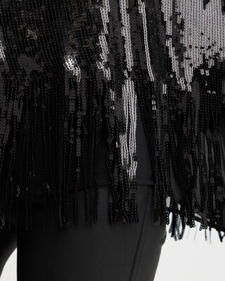 Sequin Fringe Poncho