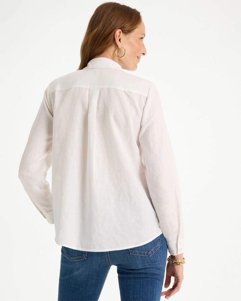 Linen Flower Embellished Blouse