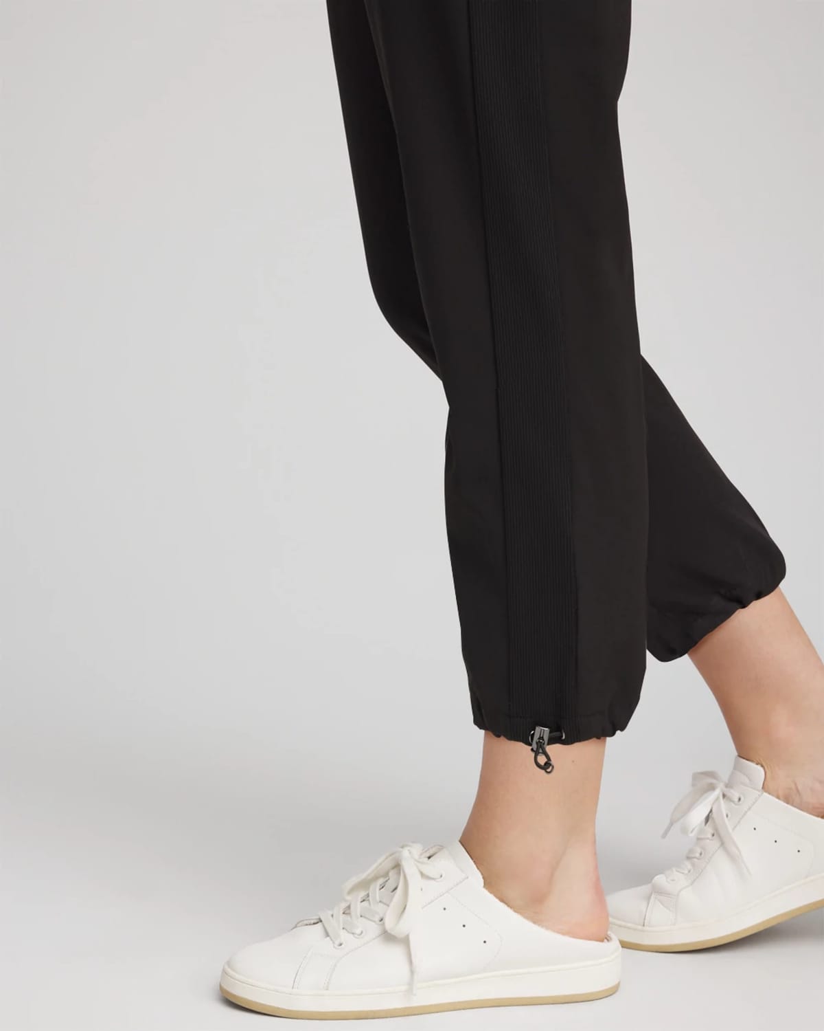 Chico's Rib Mix Cropped Pants In Black In Black