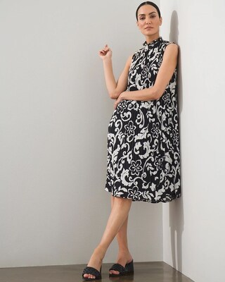 Black Label Print Crinkle Dress