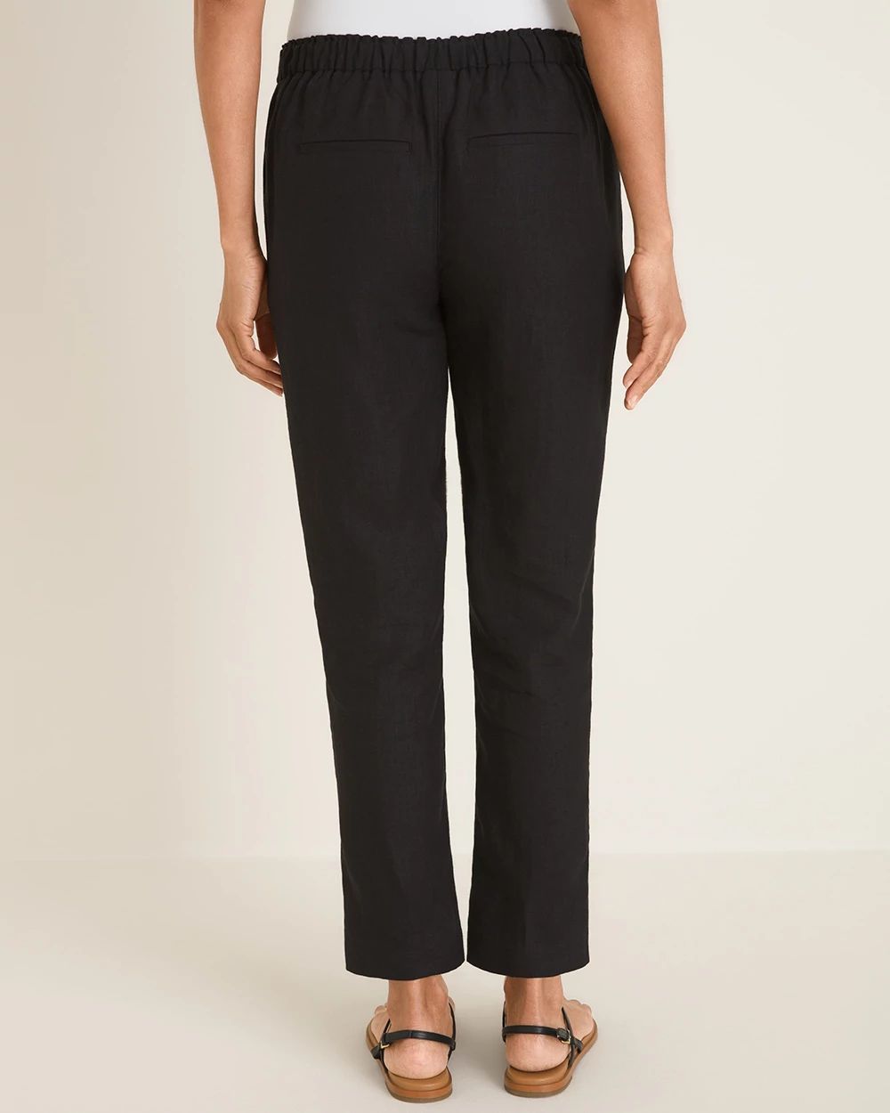 Linen Drawstring Ankle Pants