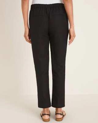 Linen Drawstring Ankle Pants