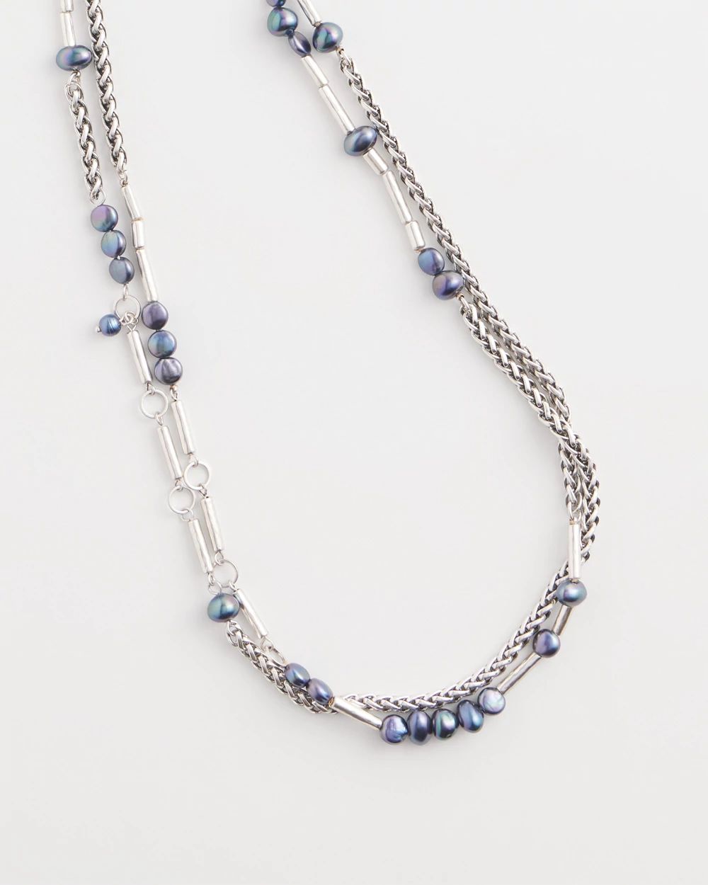 Silver Tone & Pearl Necklace