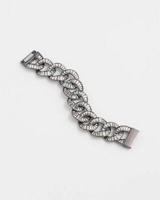Hematite Baguette Link Bracelet click to view larger image.