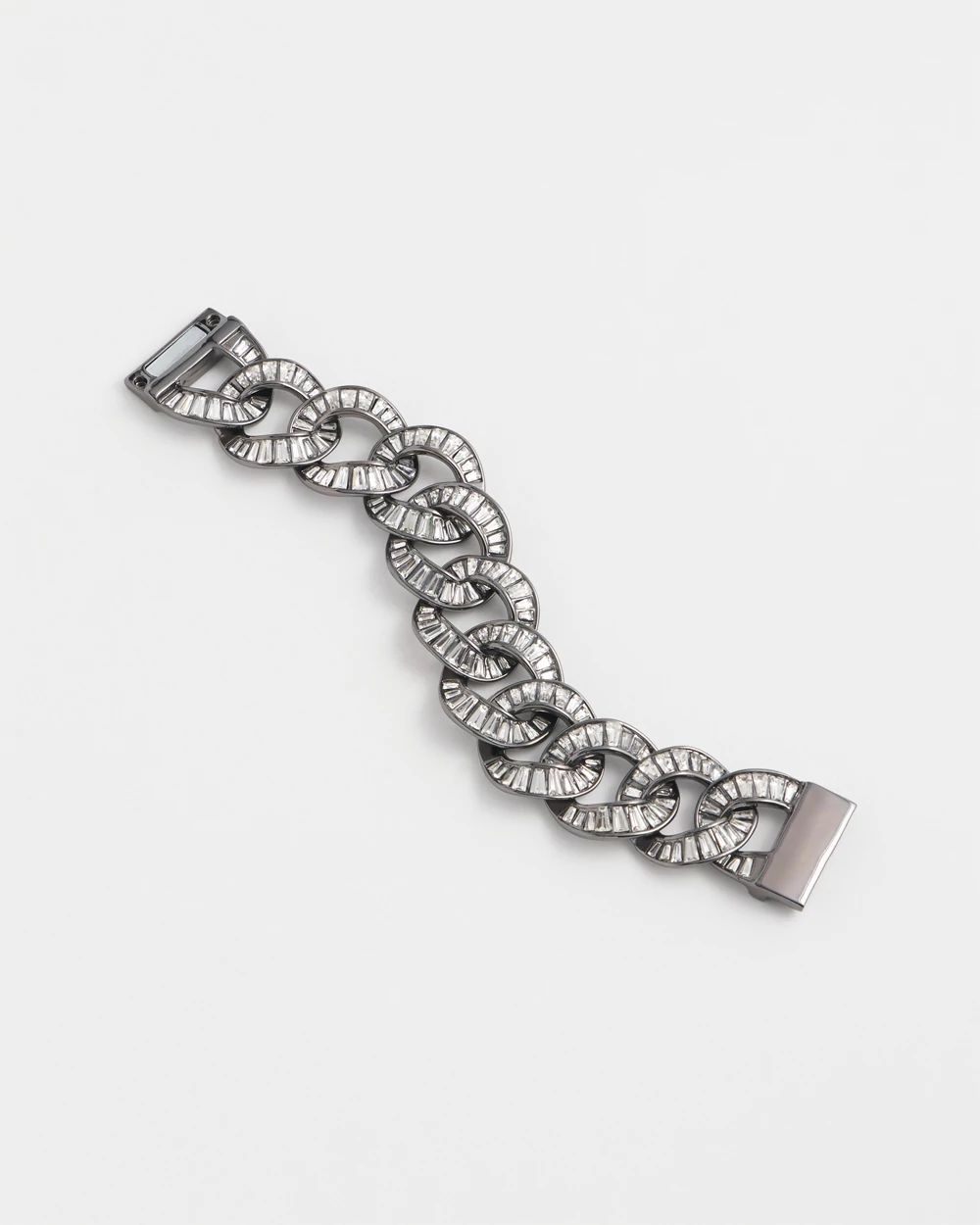 Hematite Baguette Link Bracelet