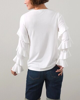 Touch of Cool Tiered Ruffle Sleeve Top