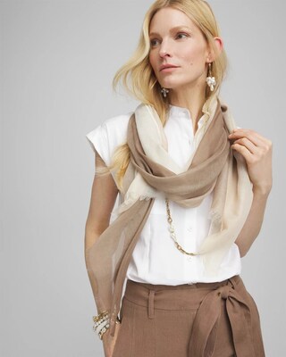 Ombre Metallic Oblong Scarf click to view larger image.