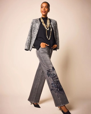 Printed High-Rise Wide-Leg Jean