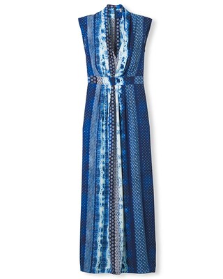 Geometric Tie-Dye Print Maxi Dress