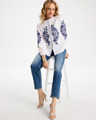 Cotton Voile Embroidered Blouse click to view larger image.