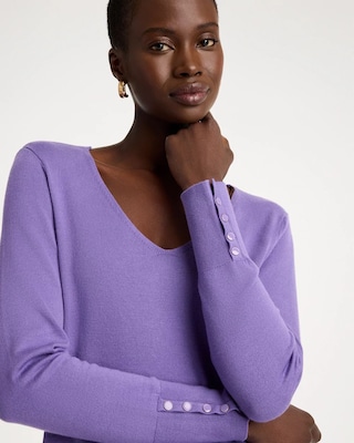 Ella V-Neck Pullover Sweater click to view larger image.