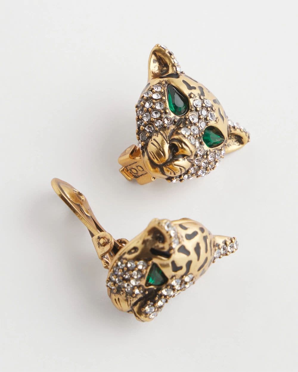Green Eyed Leopard Clip-On Earrings click to view larger image.