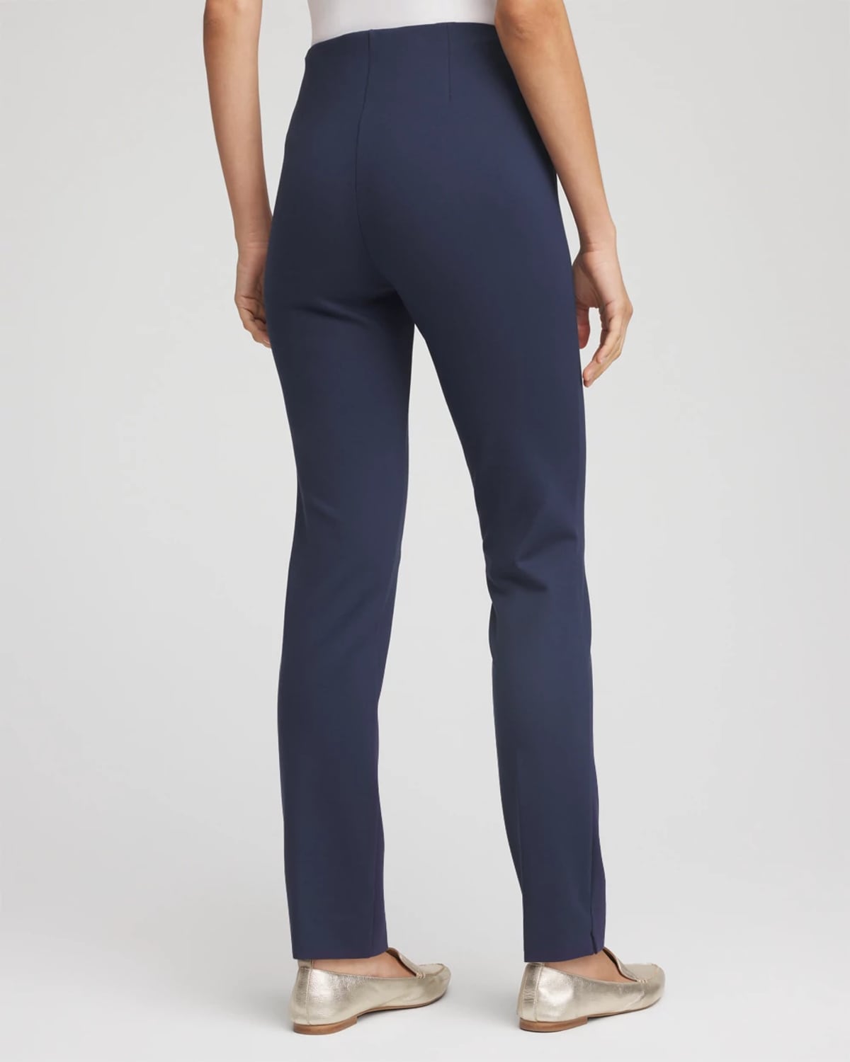 Chico's Petite Juliet Slim Trim Detail Pants In Blue