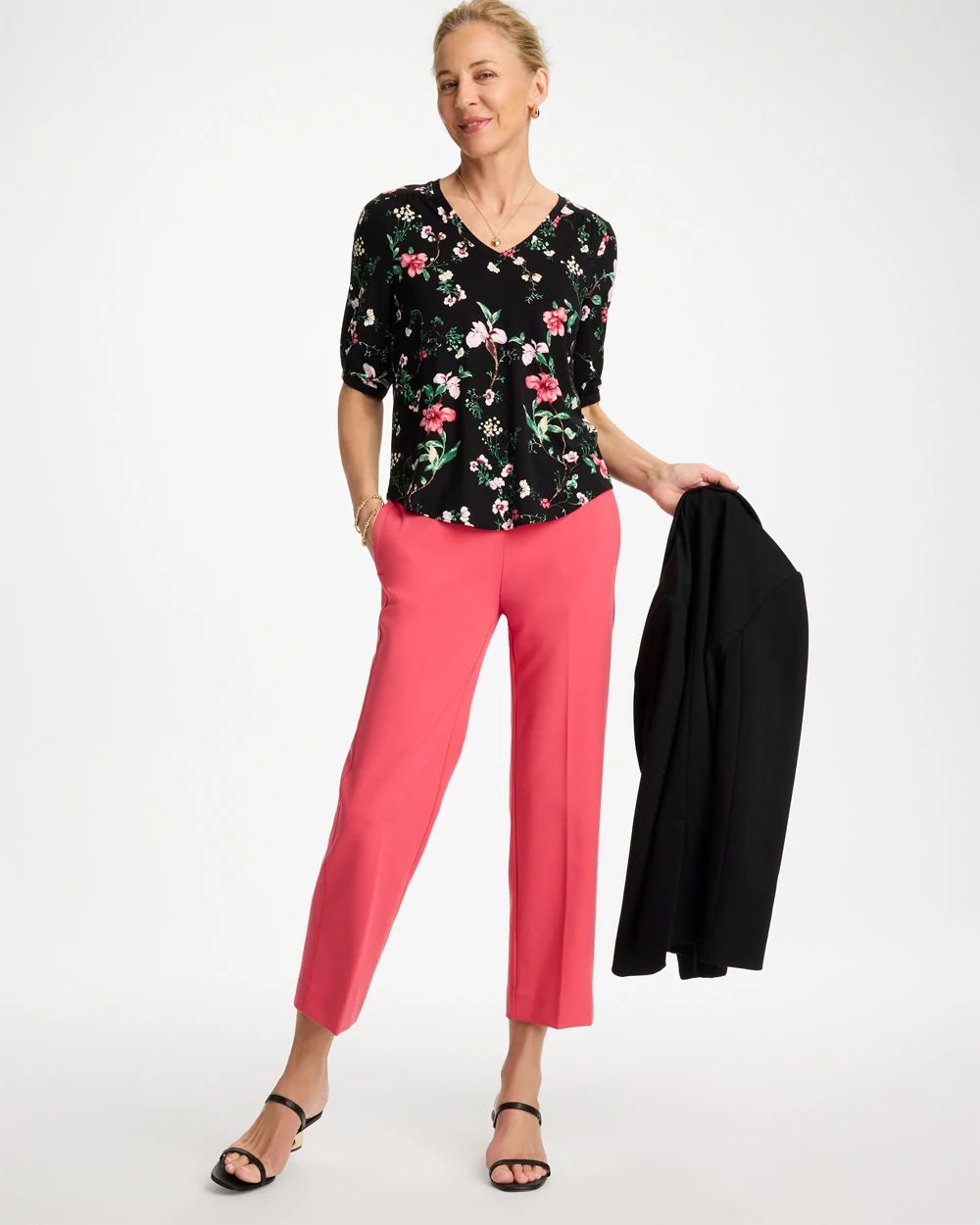 Kyoto Shirred Elbow Sleeve Tee click to view larger image.