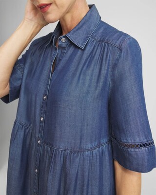 Eyelet Trim Midi Dress