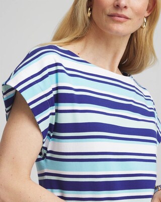 Stripe Modern Cap Sleeve Tee click to view larger image.