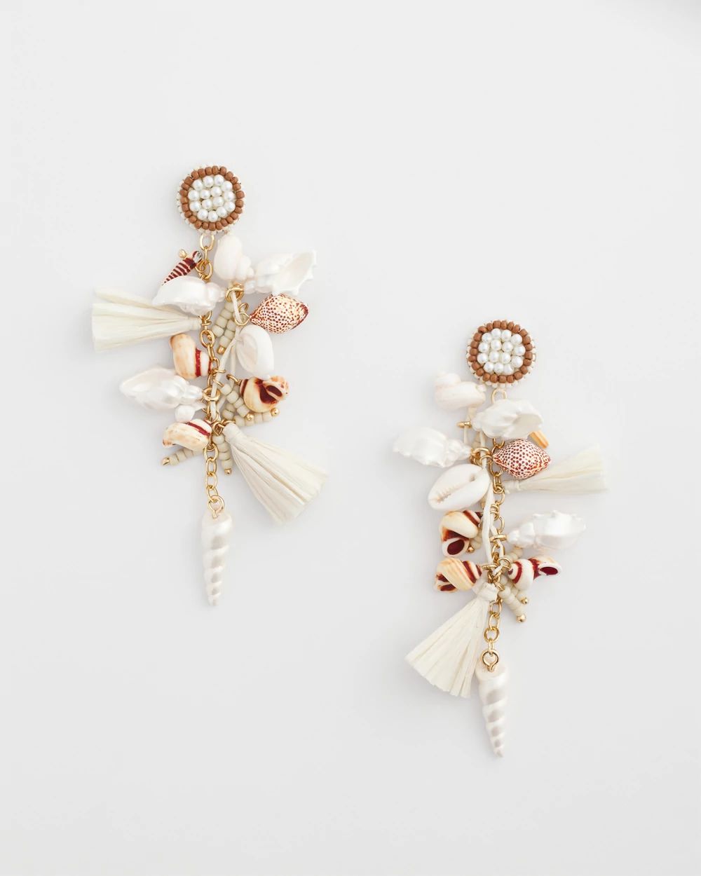 Sundial Shell & Raffia Earrings