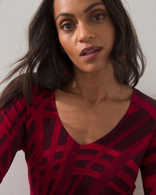 Arched V-neck Pullover Sweater