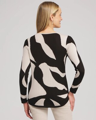 Abstract V-neck Pullover Sweater