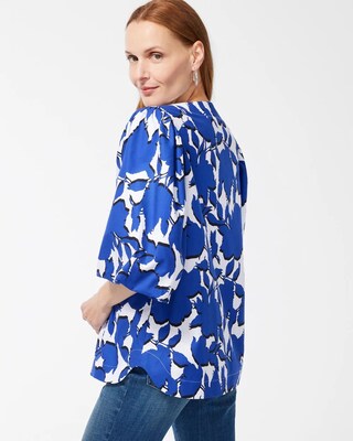 No Iron Stretch Floral Pullover Top