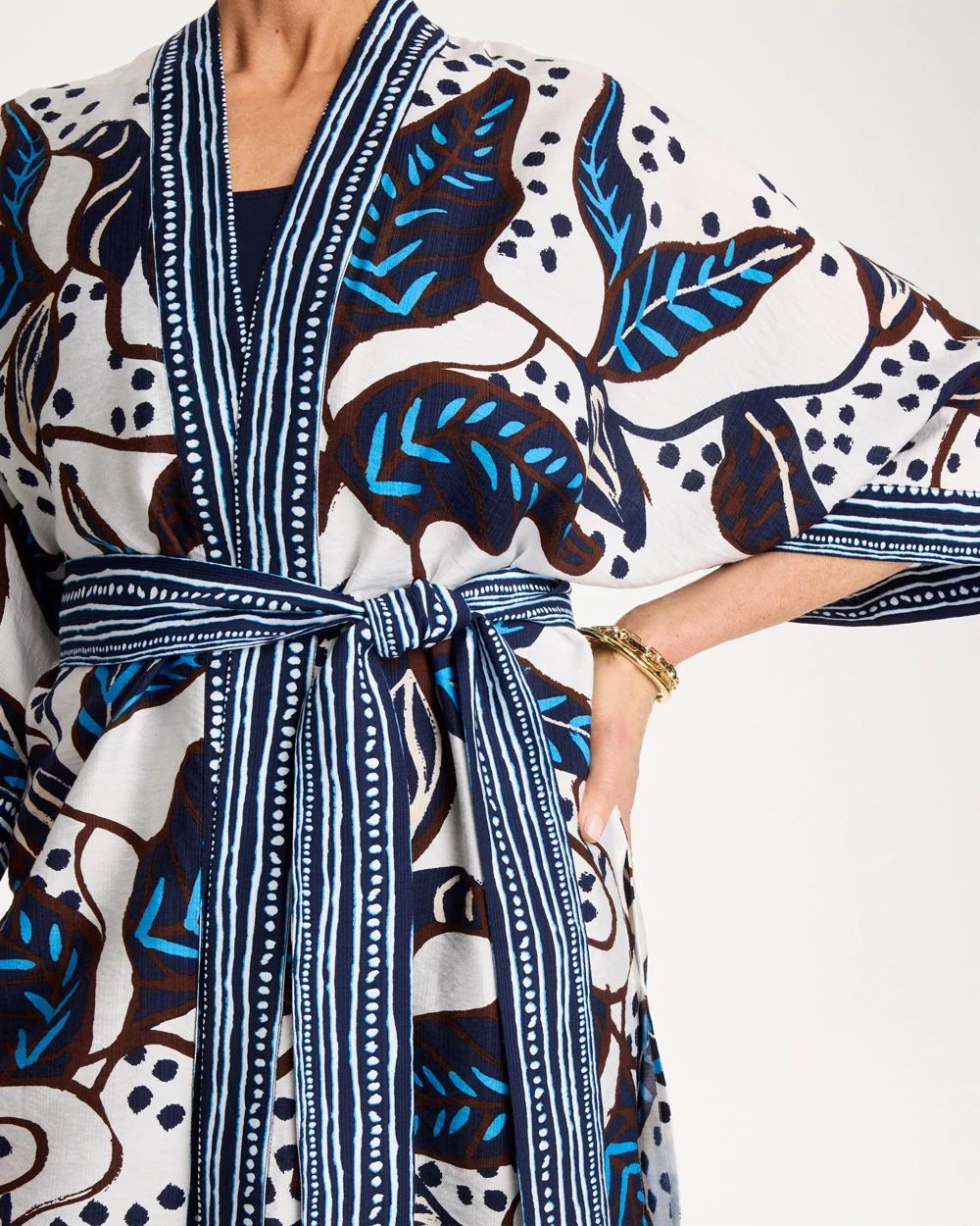 Printed Belted Kimono click to view larger image.