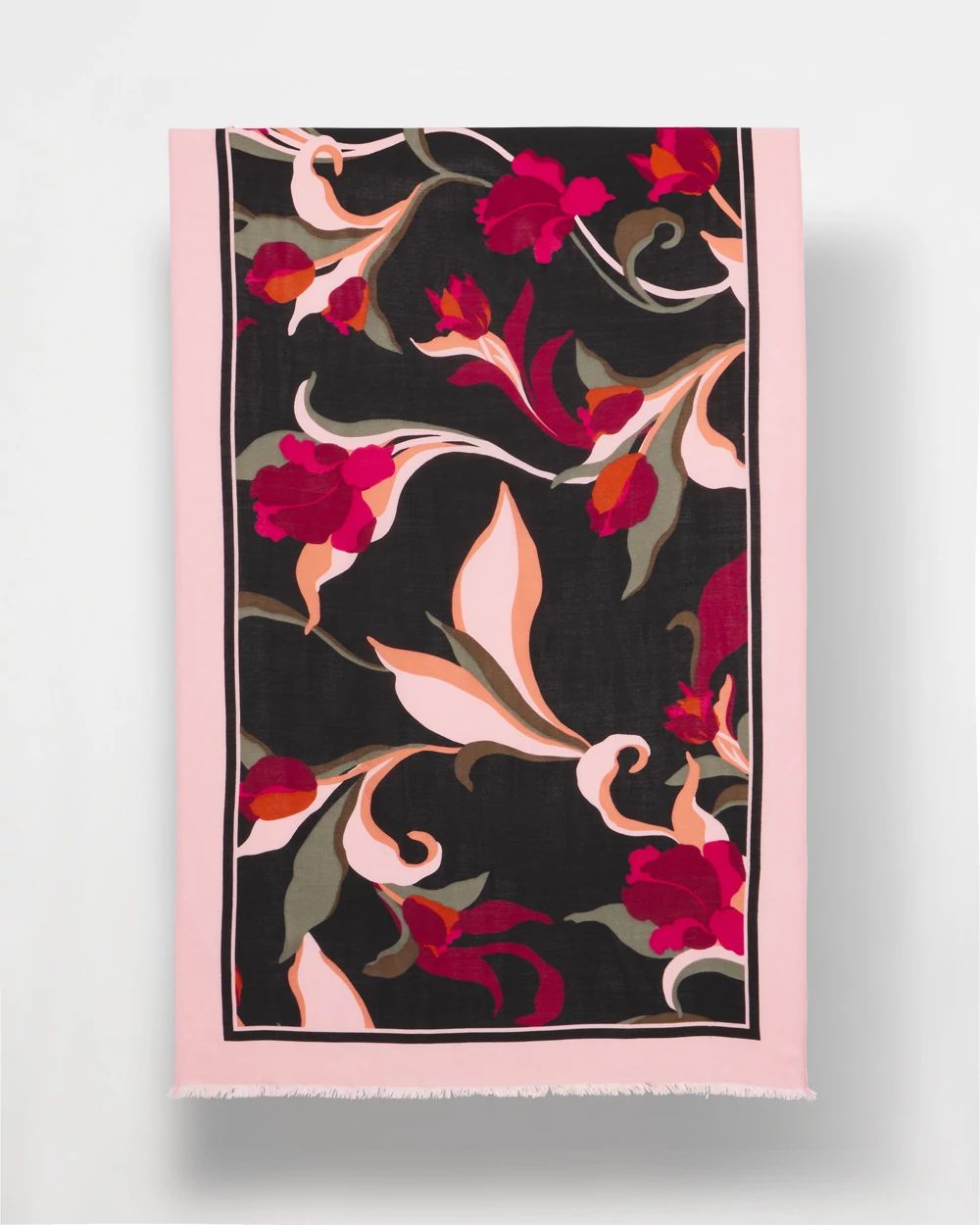 Orchid Print Oblong Scarf click to view larger image.