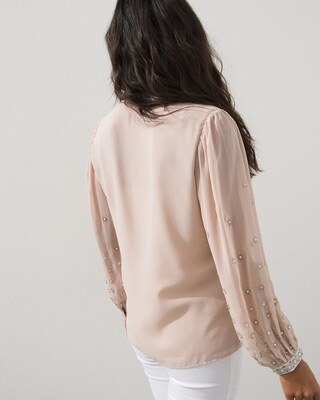 Embellished Sheer Blouse