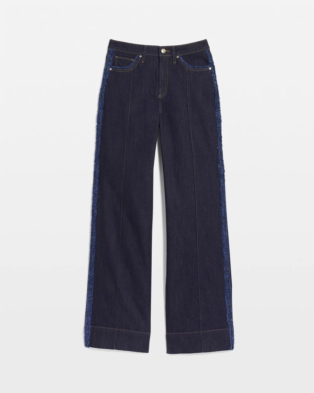 Frayed High-Rise Wide-Leg Jeans