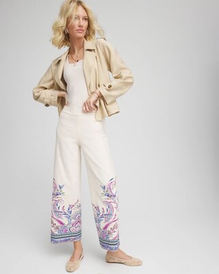 Brigitte™ Paisley Wide-Leg Cropped Pants click to view larger image.
