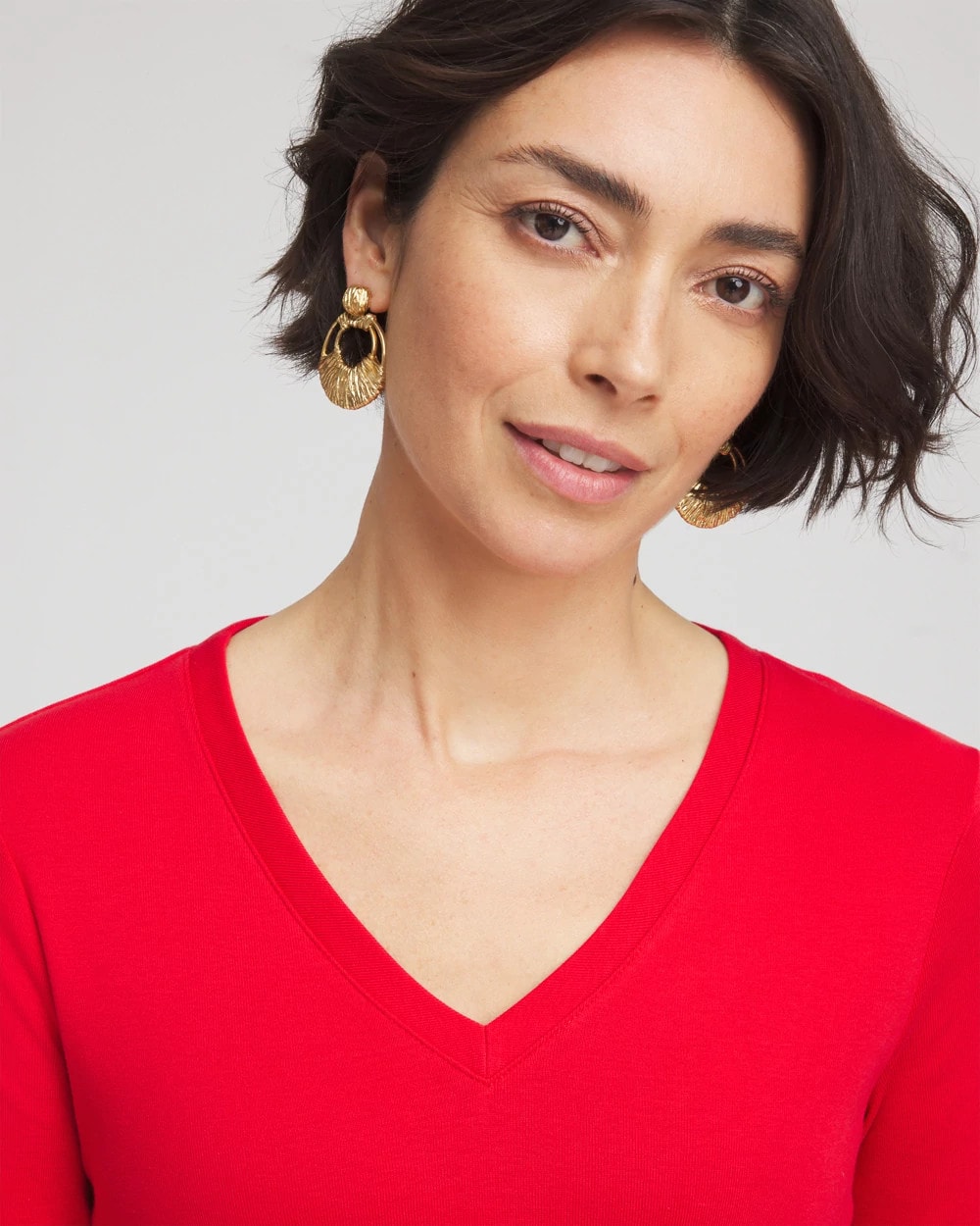 Everyday 3/4 Sleeve V-Neck Tee