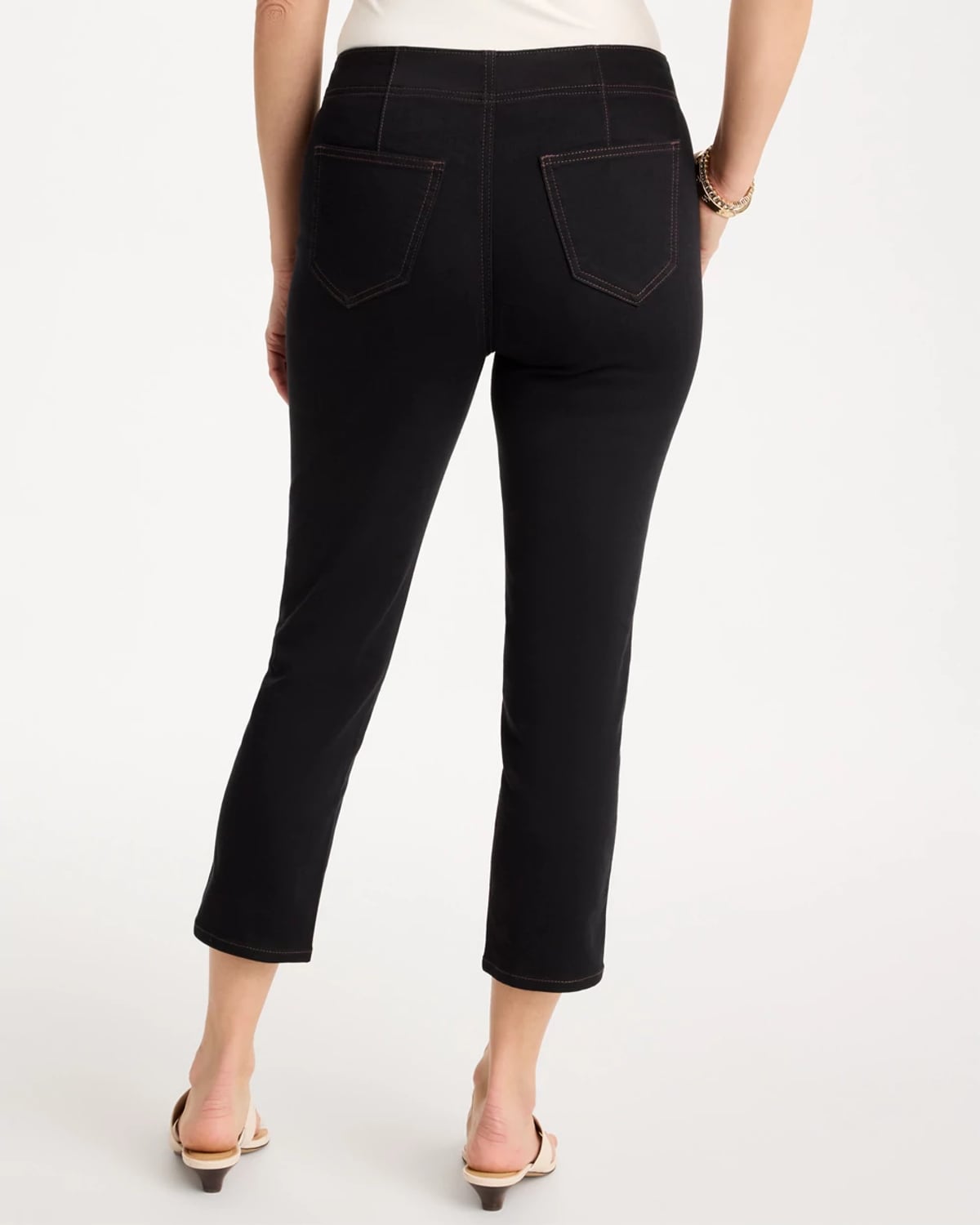 Chico's Pull-on Capri Jeans In Black In Black