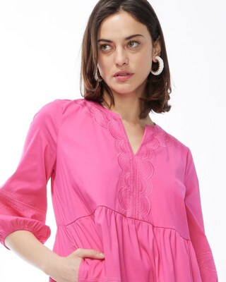 Embroidered Tiered Dress