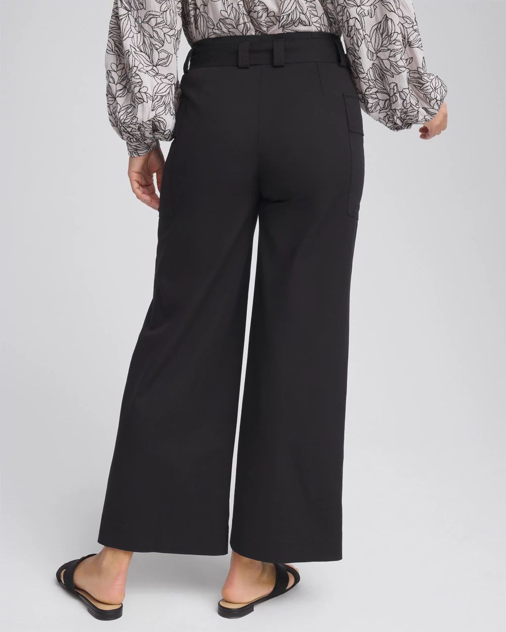 Belted Twill Utility Cropped Pants