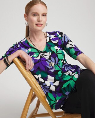 Travelers™ Floral V-neck Top