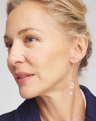 No Droop® Quartz Crystal Threader Earrings click to view larger image.