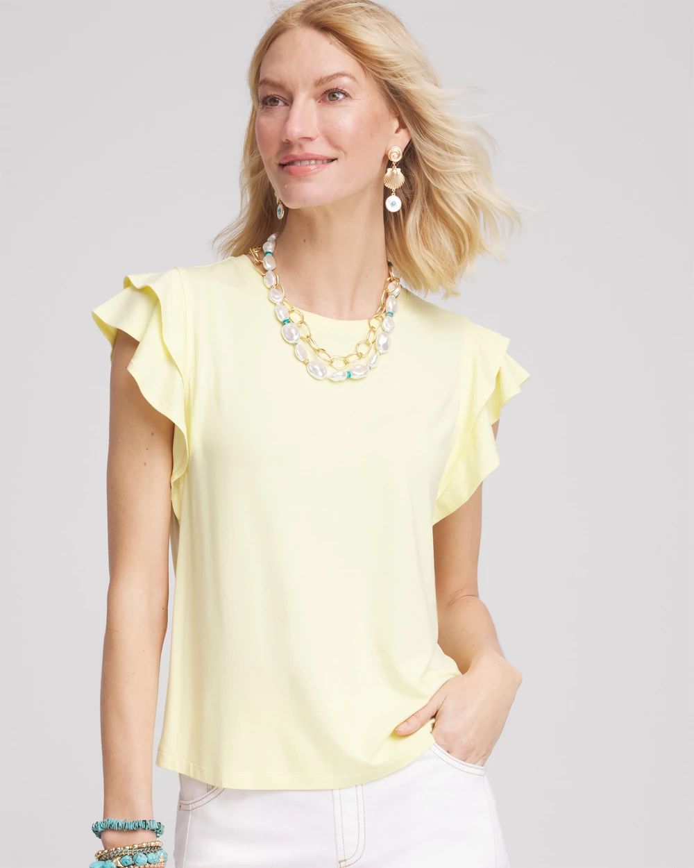 Touch of Cool™ Flutter Sleeve Tee