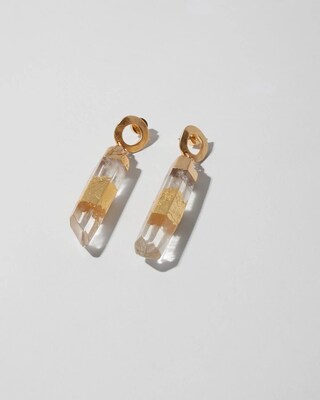 Quartz Linear Post Earrings