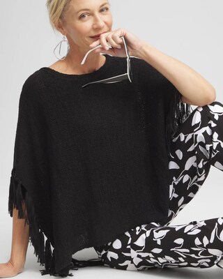 Fringe Knit Poncho