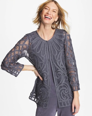 Short Embroidered Lace Jacket