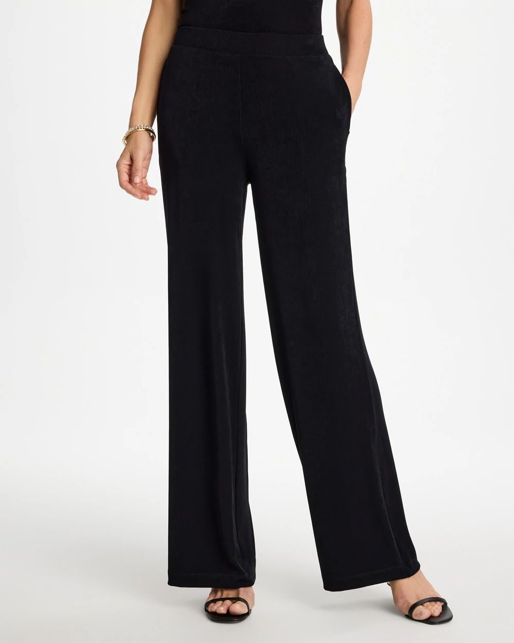 Petite Travelers™ Wide-Leg Pocket Pants click to view larger image.