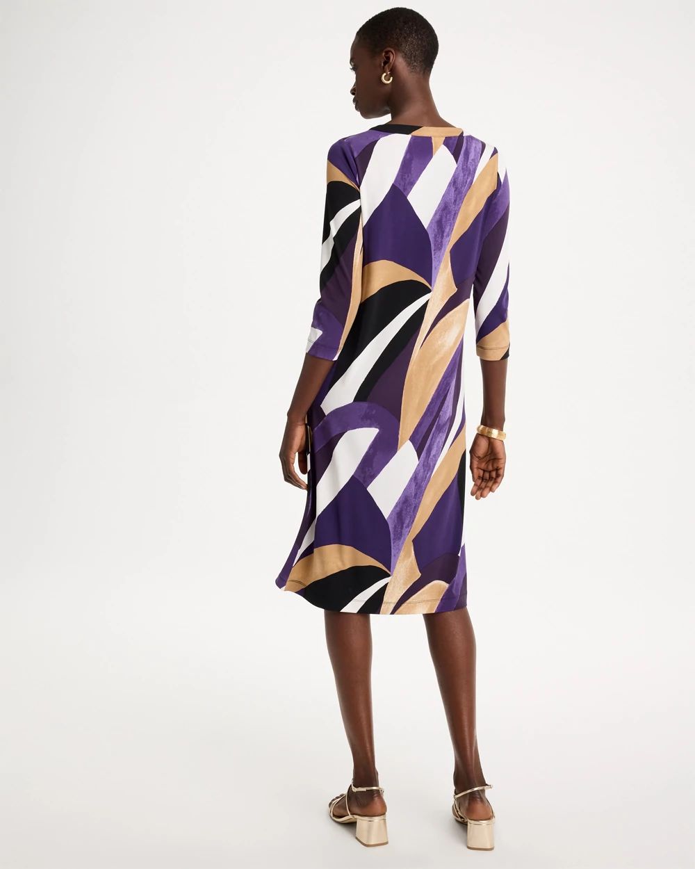 Travelers™ Knit Printed Twist-Front Dress click to view larger image.