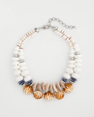 Genuine Seashell & Sodalite Necklace click to view larger image.
