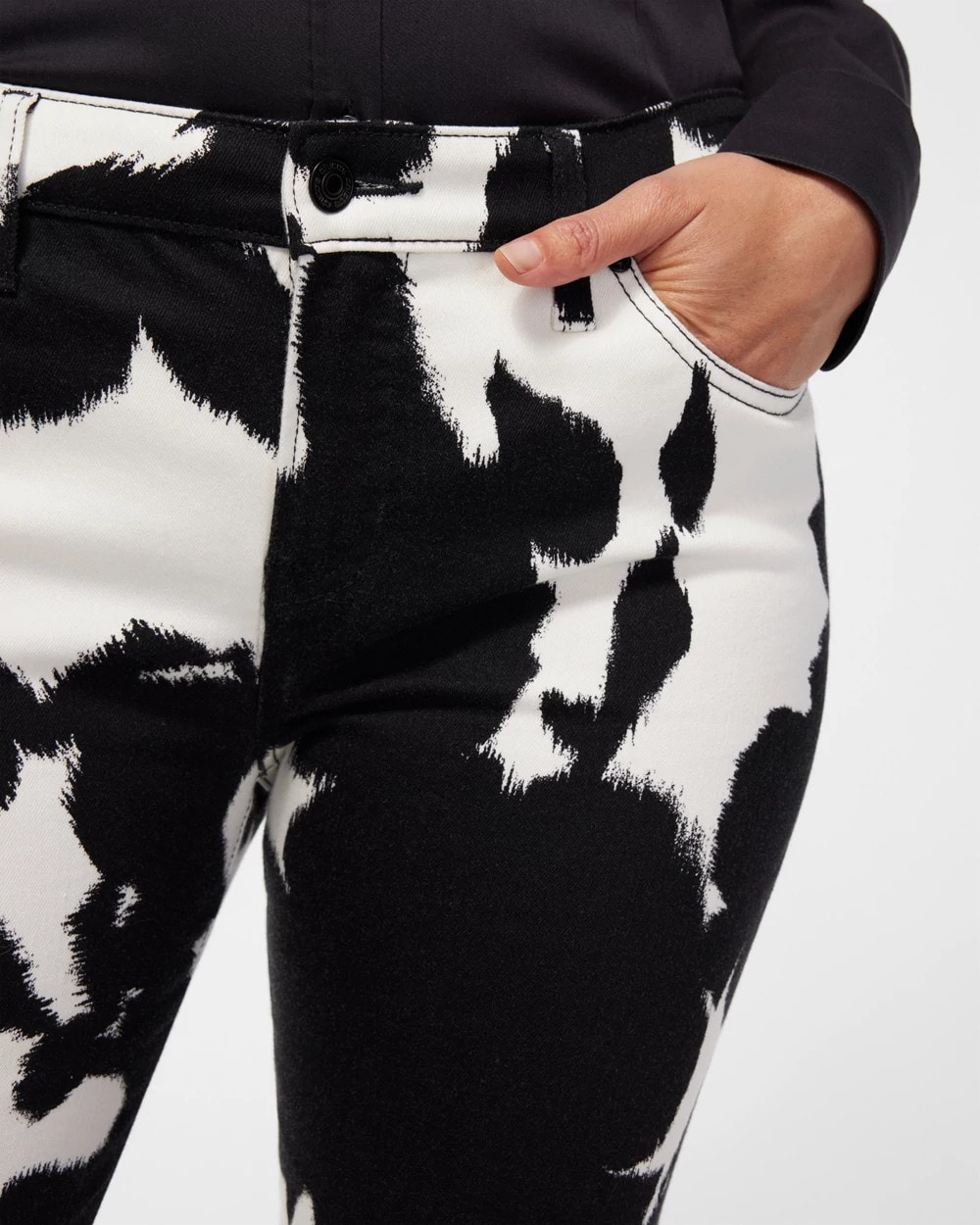 Girlfriend Petite Floral Ankle Jeans